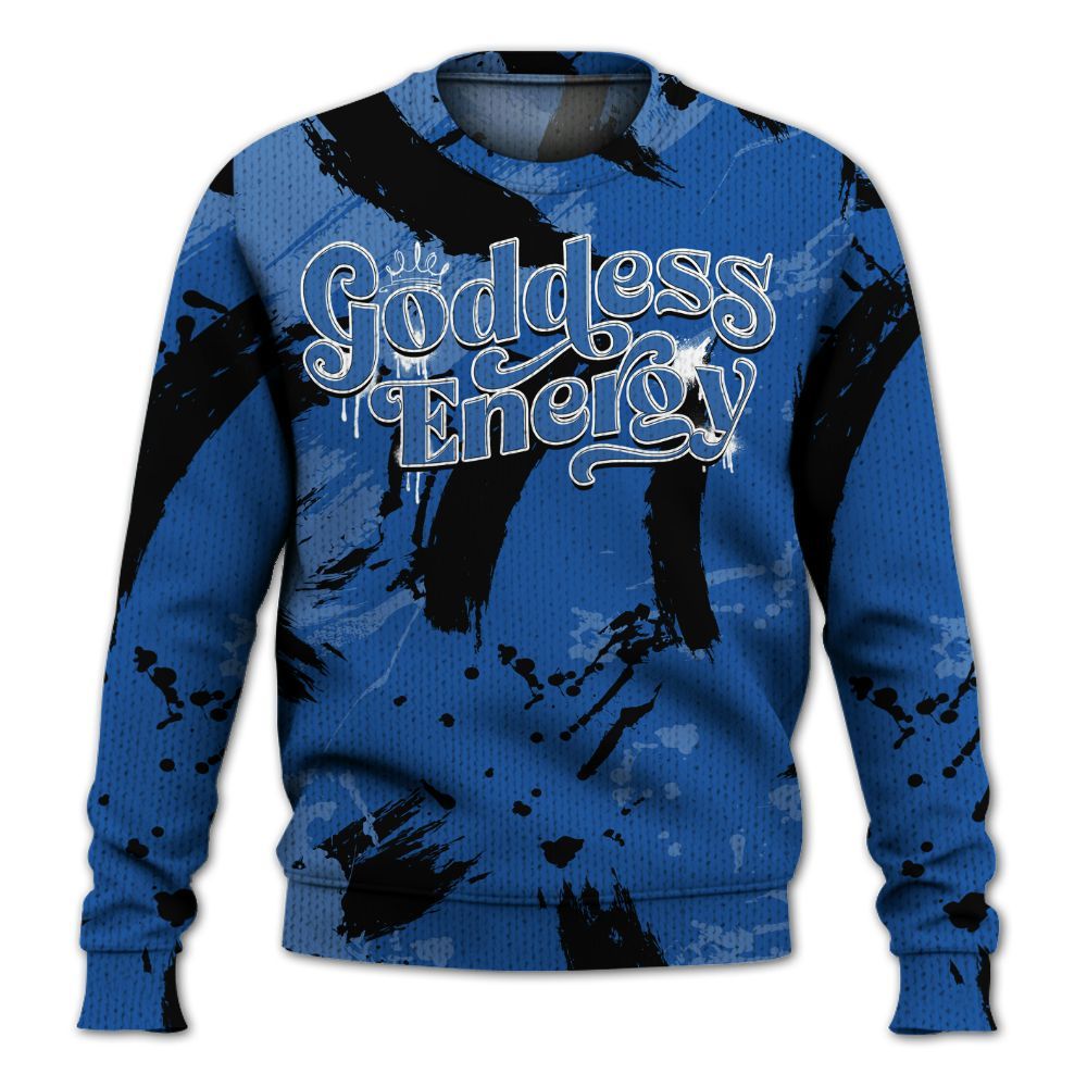 Knitted Sweater To Match Low Space Royal 11s - Goddess Energy Retro