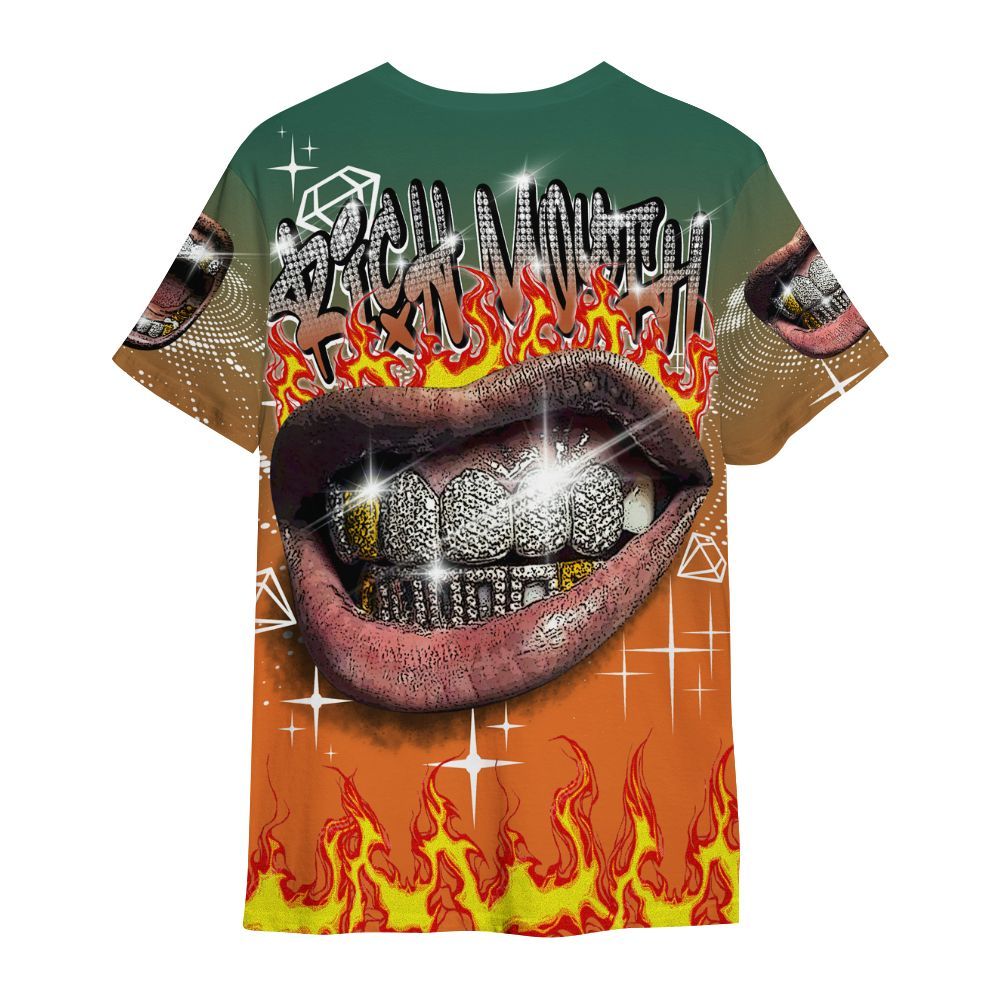 Shirt To Match Dunk Low Ceramic - Rich Mouth Fire Rap Retro 90s All Over Print