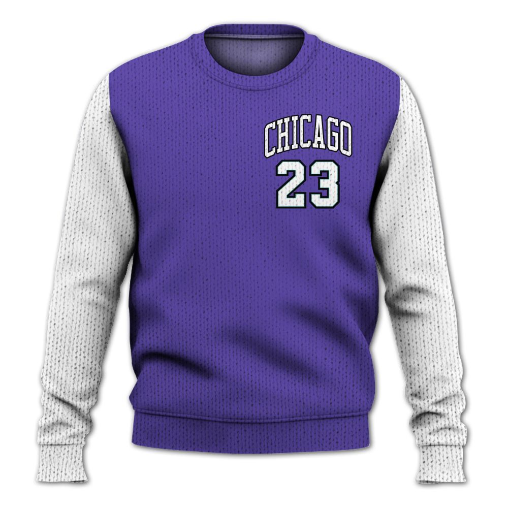 Knitted Sweater To Match Low Hornets 1s, Custom Name Chicago 23