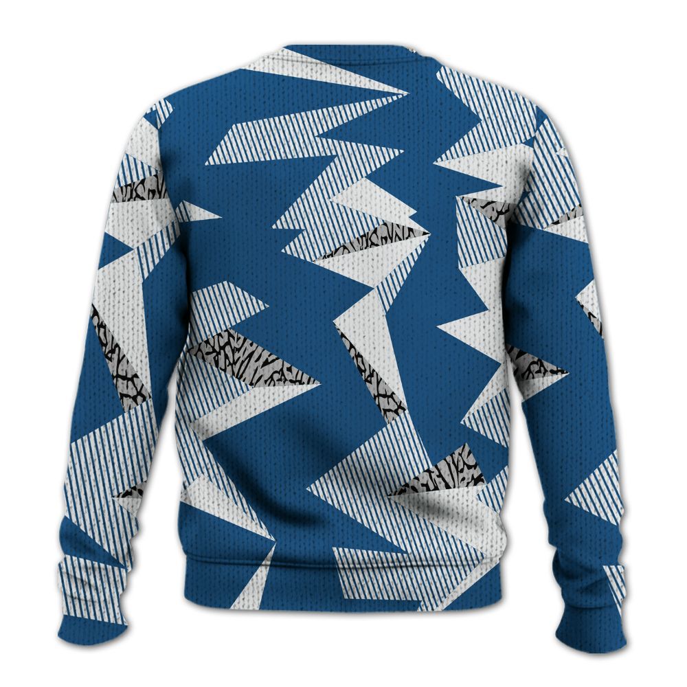 Knitted Sweater To Match Wizards 3s - Geometric Camouflage Pattern