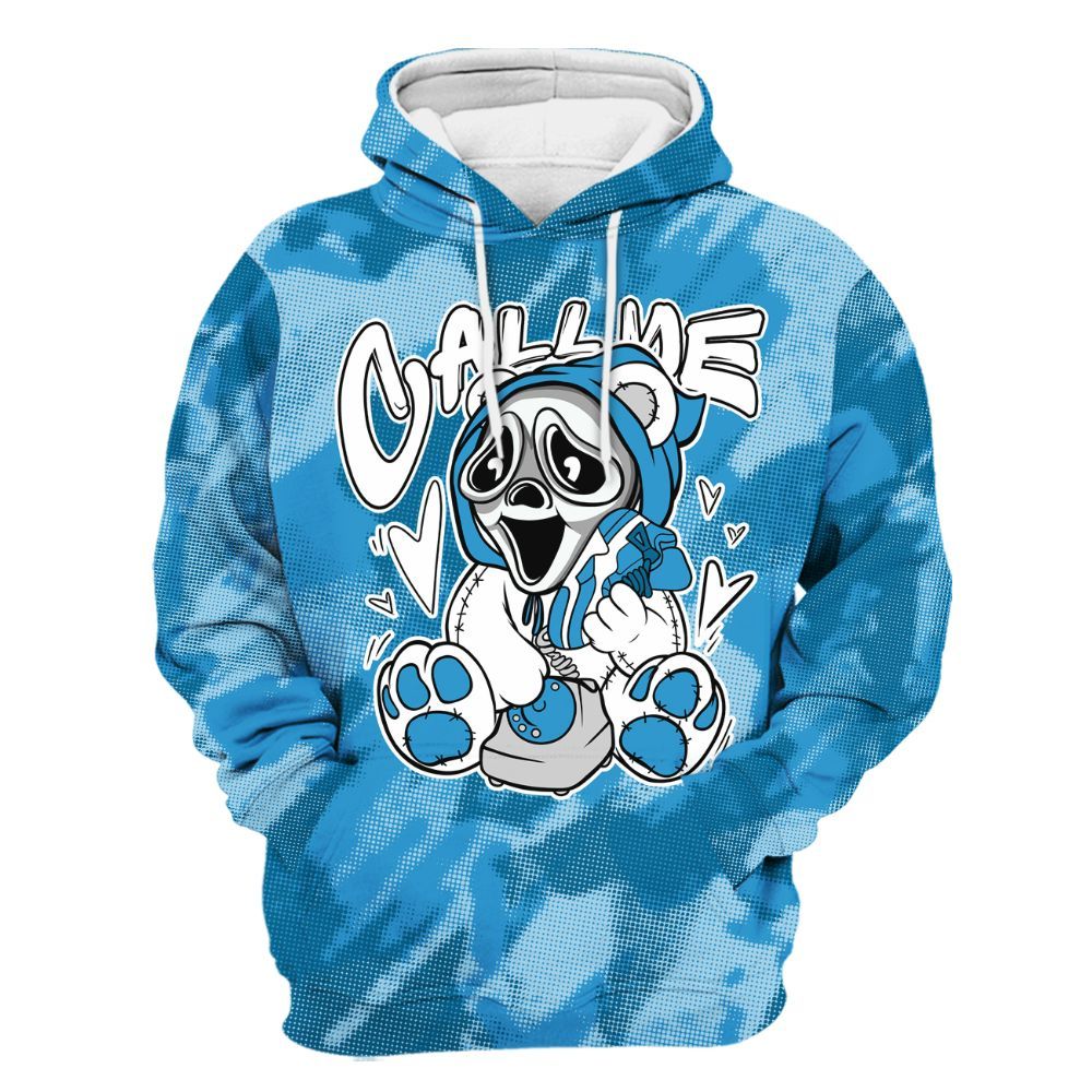 Hoodie To Match Powder Blue 9s - Call Me Bear Abstract Halftone All Over Print