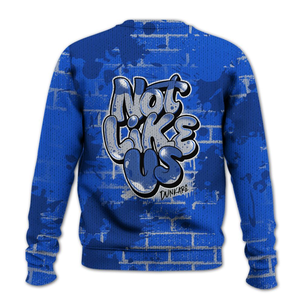 Knitted Sweater To Match Air Foamposite One Royal - None Like Us Graphic Brick Art