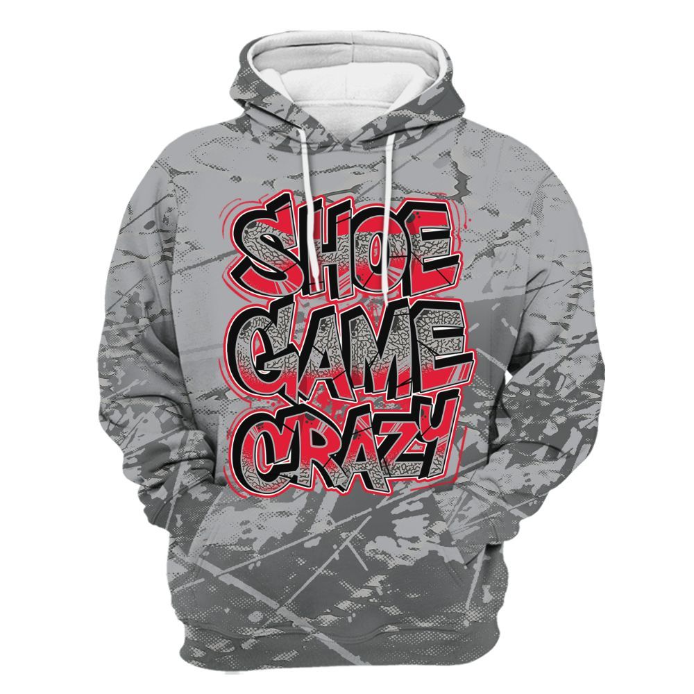 Hoodie To Match Black Cement 3s - Shoe Game Crazy Graphic All Over Print