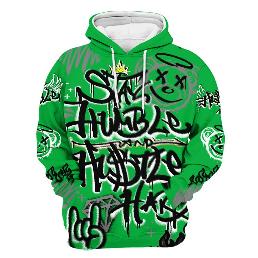 Hoodie To Match Lucky Green 5s - Humble Drip Streetwear Graffity All Over Print