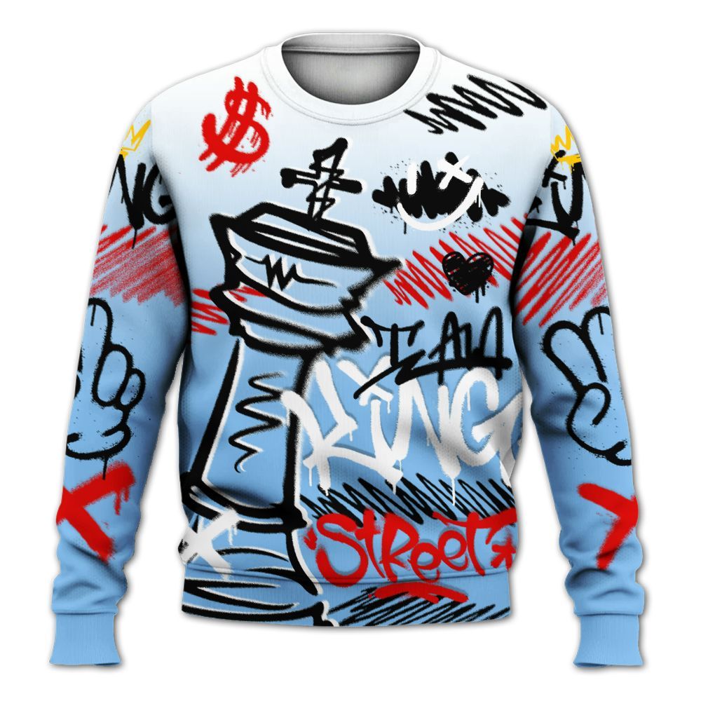 Sweatshirt To Match University Blue 5s - Street King Chess Streetwear All Over Print