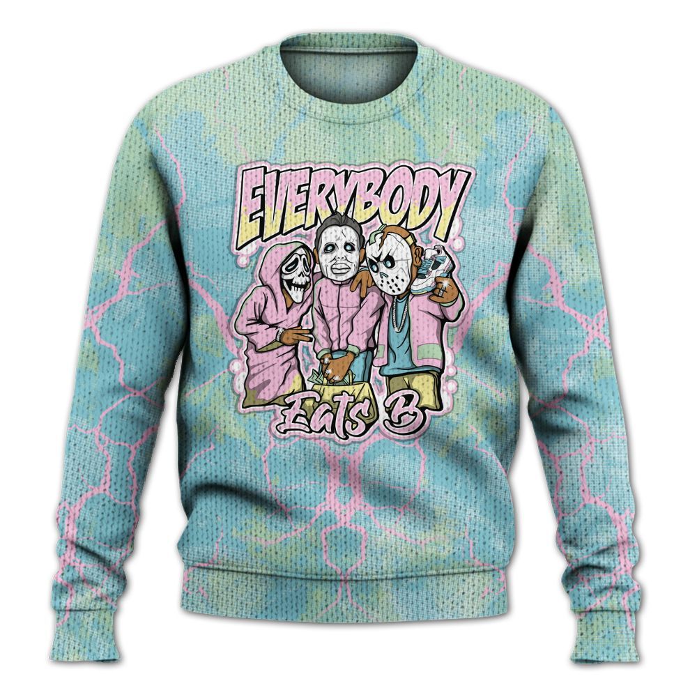 Knitted Sweater To Match SB Dunk Low Visty - Everybody Eatin B Graphic Halloween