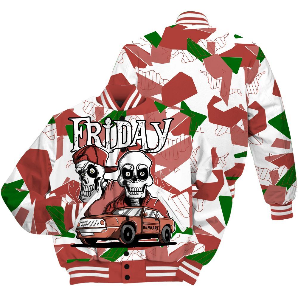 Varsity Jacket To Match Dune Red 13s - Friday Funny Retro All Over Print