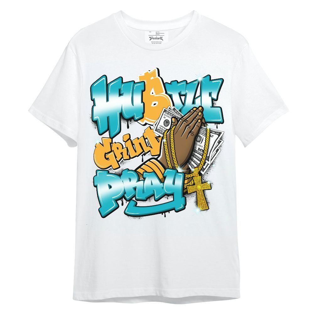 Shirt To Match Retro Aqua 5s - Hustle, Money Pray Streetwear Unisex Shirt