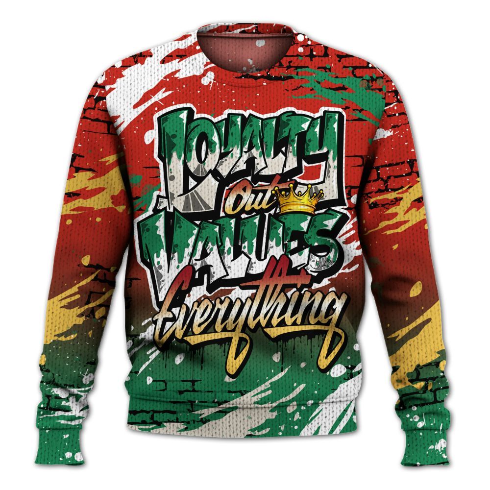 Sweater To Match Retro El Vuelo 3s Shirt, Values Of Loyalty Drip Graphic