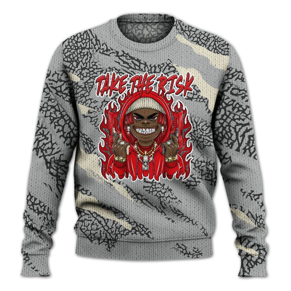 Knitted Sweater To Match Cement Grey 3s - Take The Risk Colored