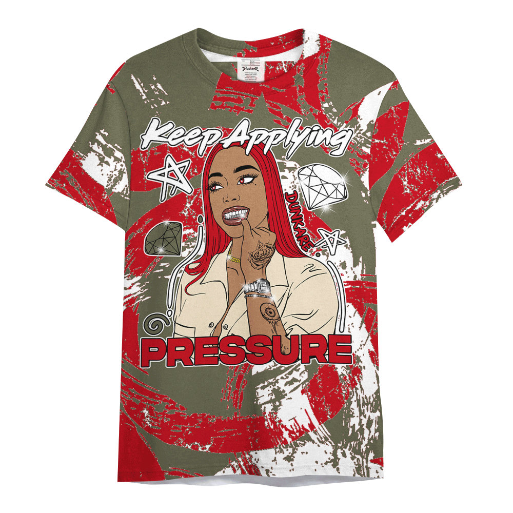 Shirt To Match Low OG Medium Olive 1s - Pressures Unique Circle Paint Splash Graphic Shirt Unisex