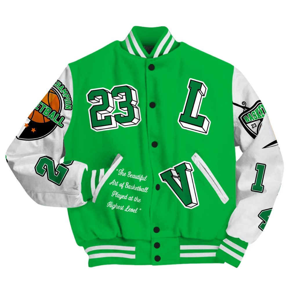 Varsity Jacket To Match Lucky Green 5s - The GOAT Got Em Streetwear All Over Print