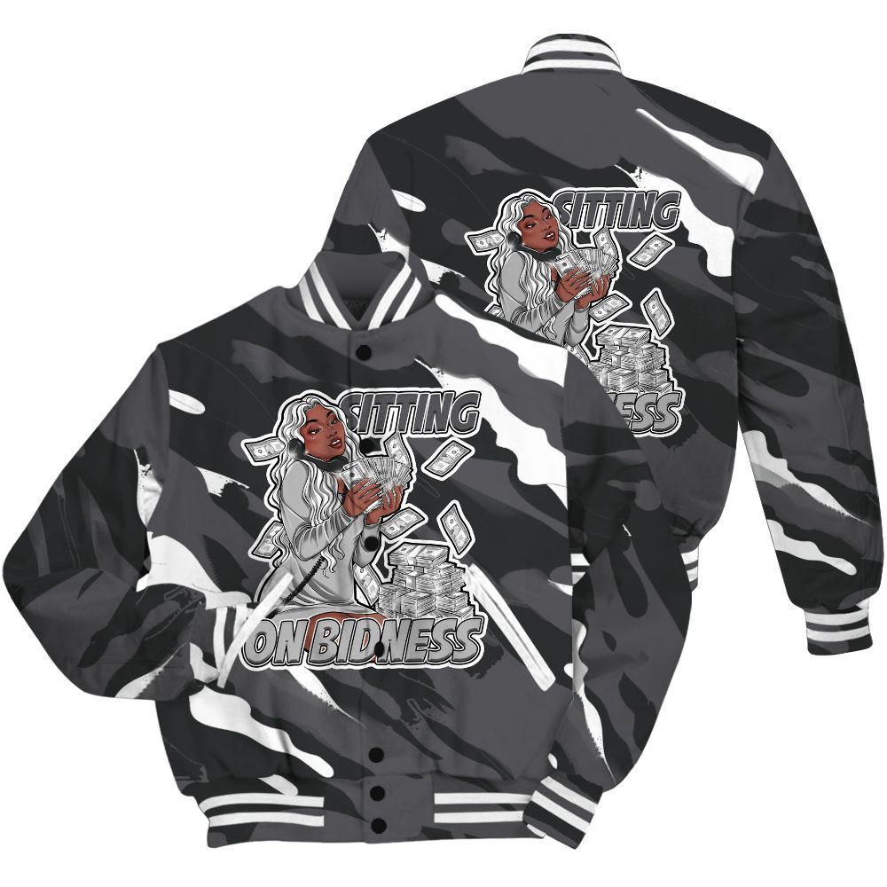 Varsity Jacket To Match White Thunder 4s Shirt - Bidness Colored All Over Print
