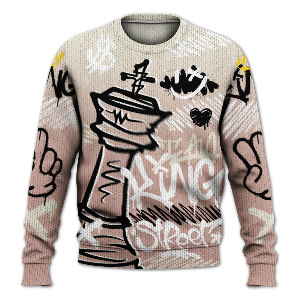 Knitted Sweater To Match Air Force Low 1 Arctic Orange - Street King Chess Streetwear