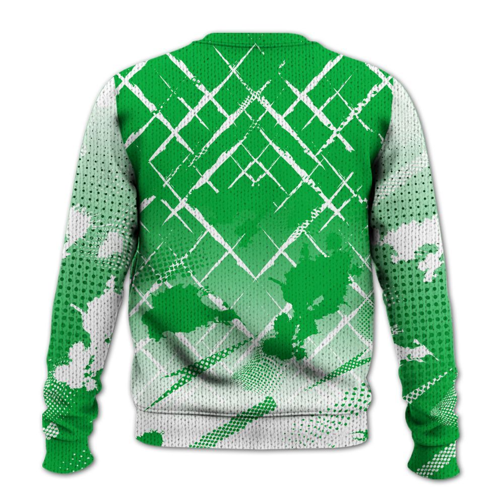 Knitted Sweater To Match Lucky Green 5s - Halftone Stand Business Dripping
