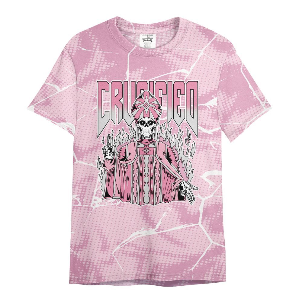 Shirt To Match Orchid 4s - Crucified Skeleton Crack All Over Print
