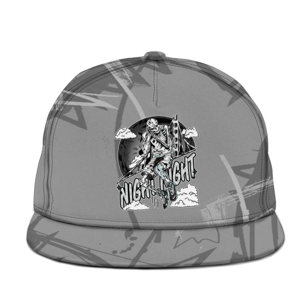 Snapback To Match Black Wolf Grey 12s - Seeya Skeleton Messyz Graphic