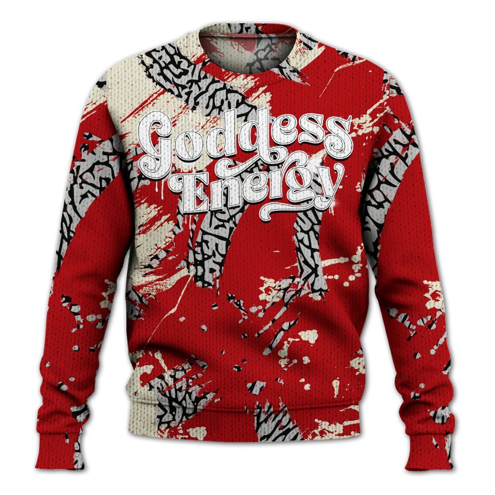 Knitted Sweater To Match Cement Grey 3s - Goddess Energy Retro