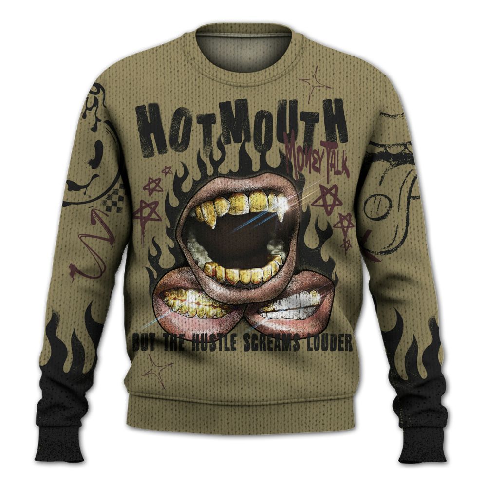 Knitted Sweater To Match Black Olive 7s - Mouth Burning Street Style