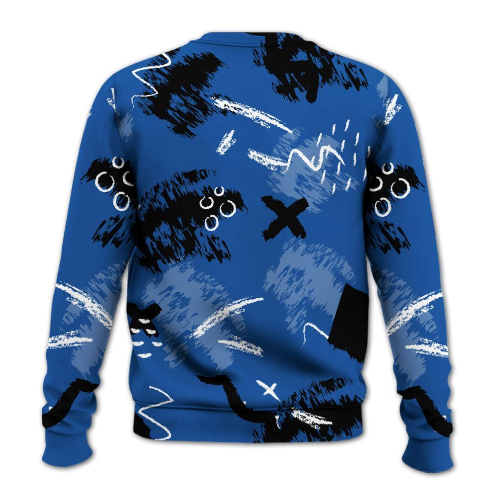 Sweatshirt To Match Low Space Royal 11s - Hustle Grind Pray Retro All Over Print