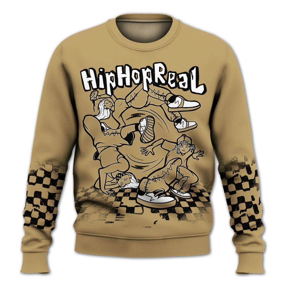 Sweatshirt To Match High OG Black Metallic Gold 1s - Feel Life Street Style All Over Print