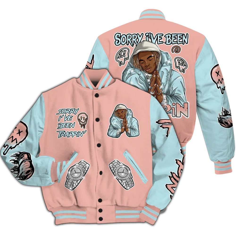 Varsity Jacket To Match Dunk Low Glacier Arctic - Trappin' Unique All Over Print