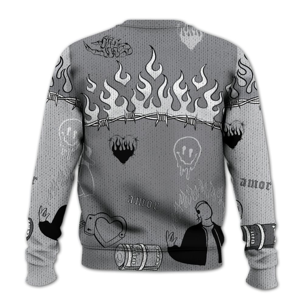 Sweater To Match Retro Wolf Grey 5s - Snake Trust No One Graphic