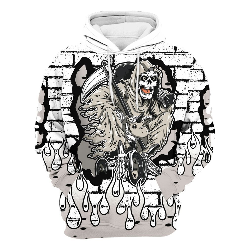 Hoodie To Match Retro Reverse Metallic 5s - Self Make Skeleton Crashed All Over Print