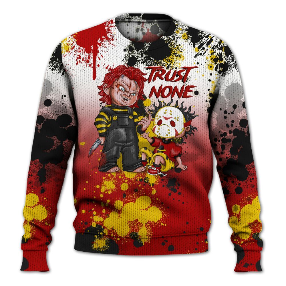 Sweater To Match Low Lucky Cat 1s - Trust No One Scary Graphic