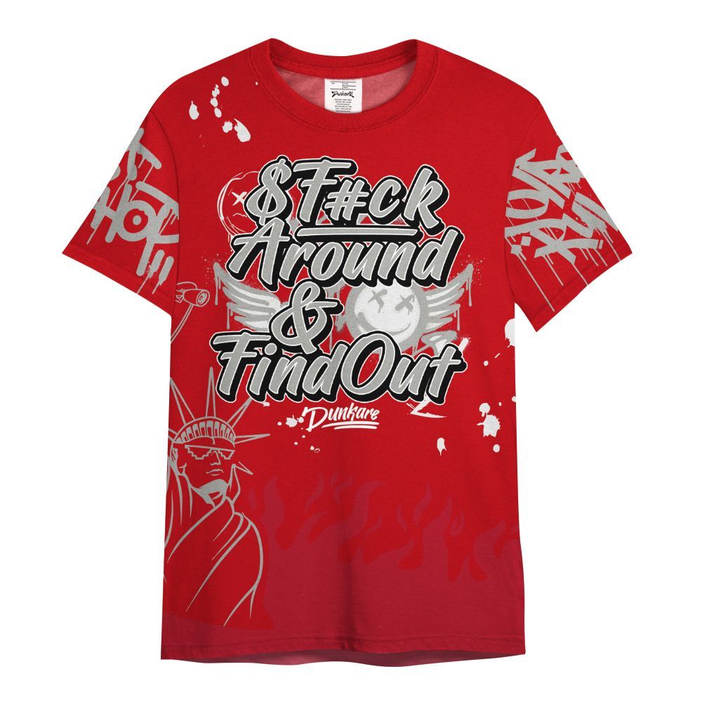 Shirt To Match Air Griffey Max Gray Reds 1s - Graphic Fck Around Find Out All Over Print