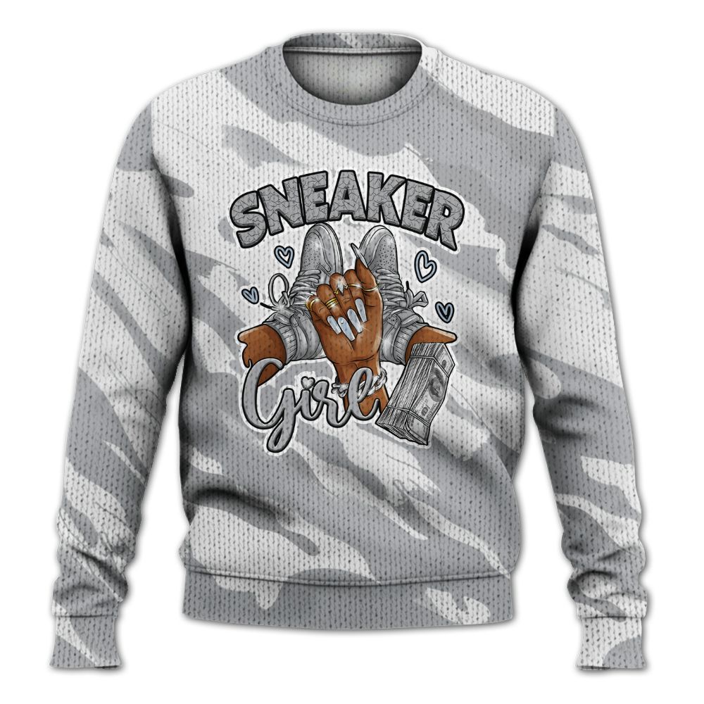 Knitted Sweater To Match Low OG Wolf Grey 1s - Sneakerz Girlz Colored