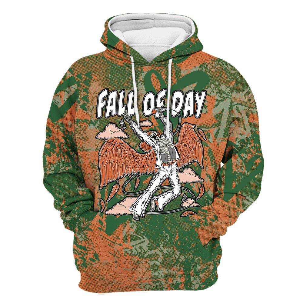 Hoodie To Match Low Miami 5s - Fall Of Days Skeleton Heart All Over Print