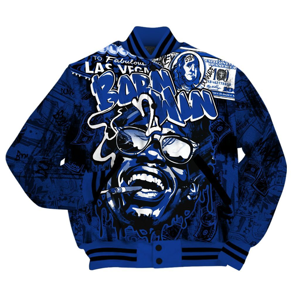Varsity Jacket To Match Air Foamposite One Royal Shirt, Born To Win Money All Over Print