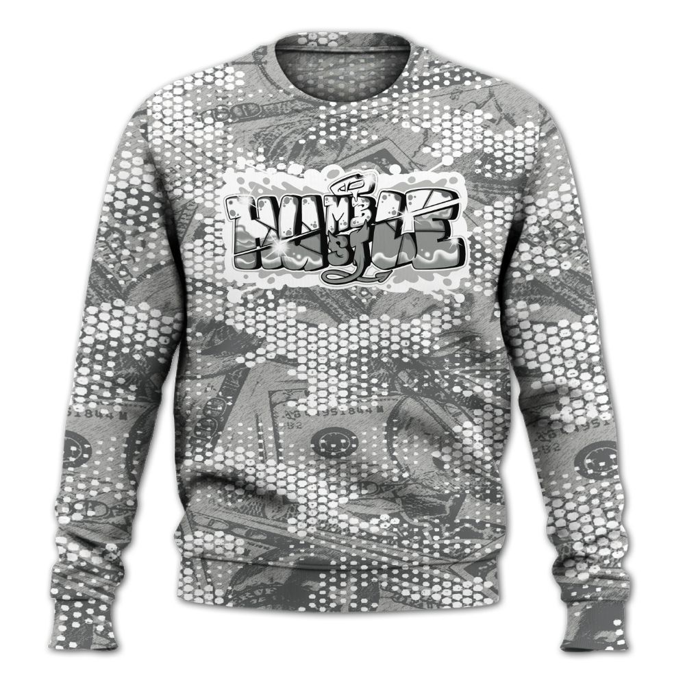 Sweatshirt To Match Retro Wet Cement 4s - Humbled Hustles Graphic Banknotes All Over Print