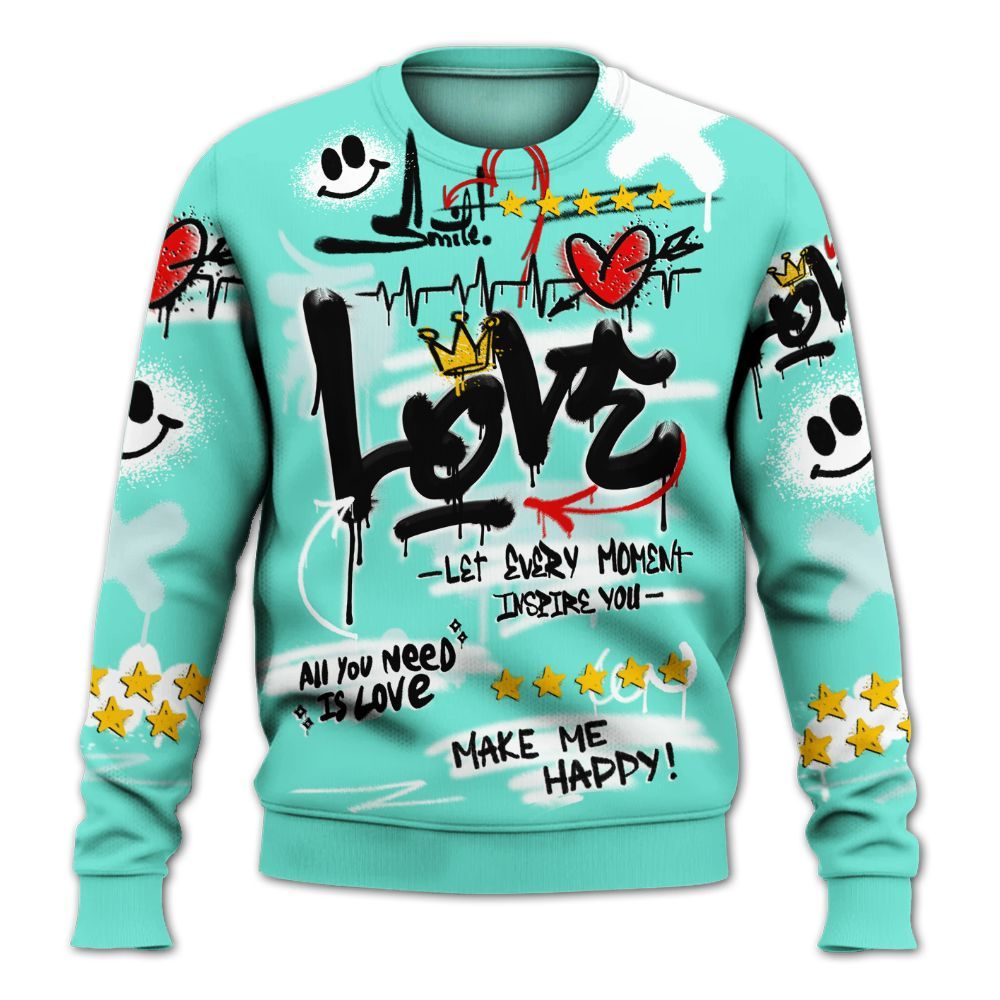 Sweatshirt To Match Retro Low Igloo 11s - Happy Love Beats Graffiti All Over Print