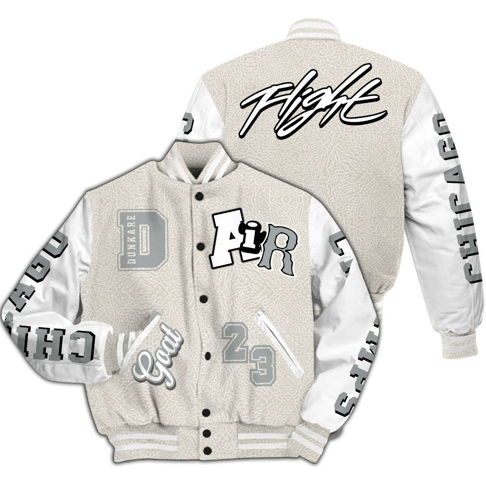 Varsity Jacket To Match Retro Pure Money 3s - AIR Number 23 GOAT All Over Print