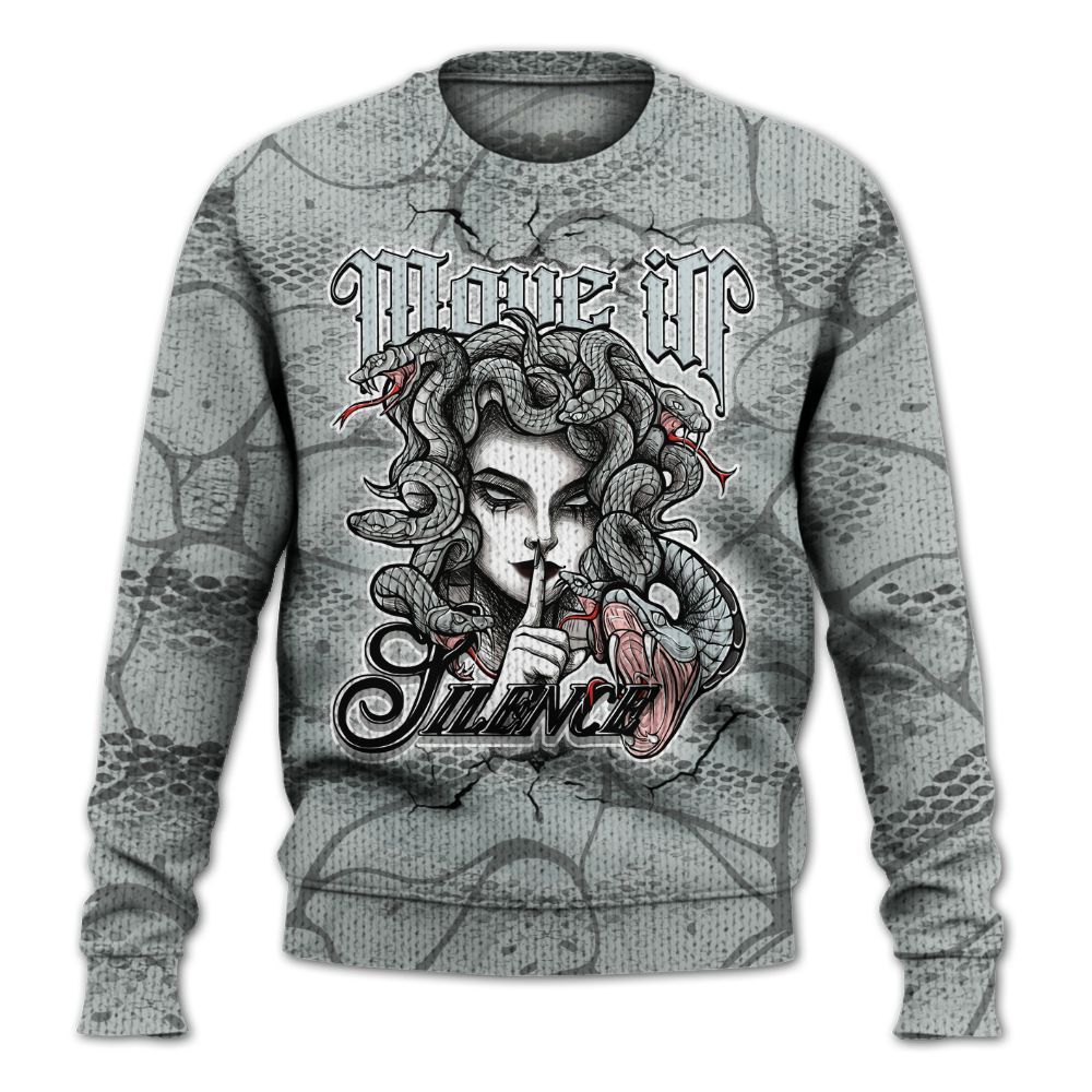 Sweater To Match Black Wolf Grey 12s - Girl Move In Silence Graphic