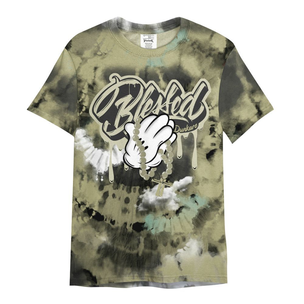 Shirt To Match Dunk Low Suede Olive Aura - God Blessed Tie Dye All Over Print