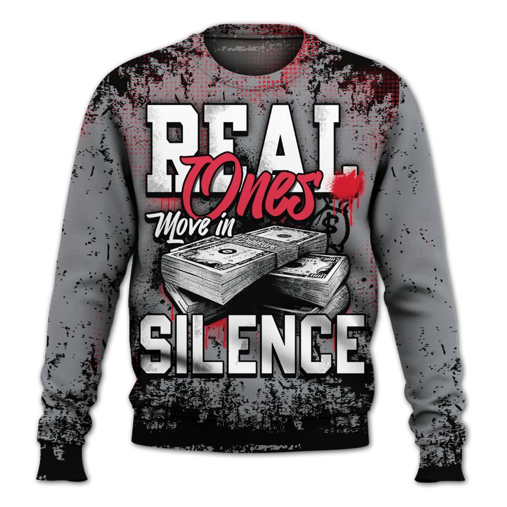 Sweatshirt To Match Black Cement 3s - Move In Silence Money Street Retro All Over Print