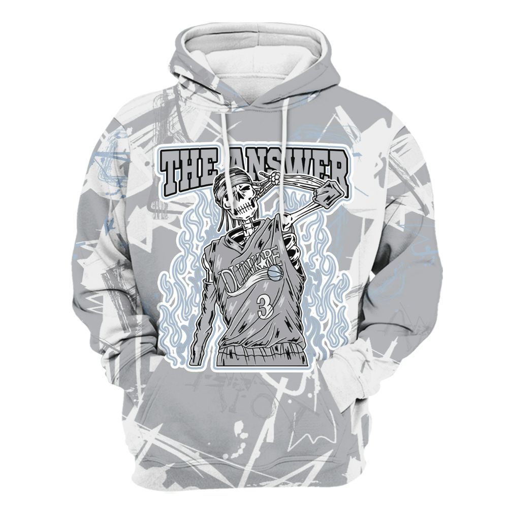 Hoodie To Match Low OG Wolf Grey 1s - Allen Answer Skeleton Messyz All Over Print