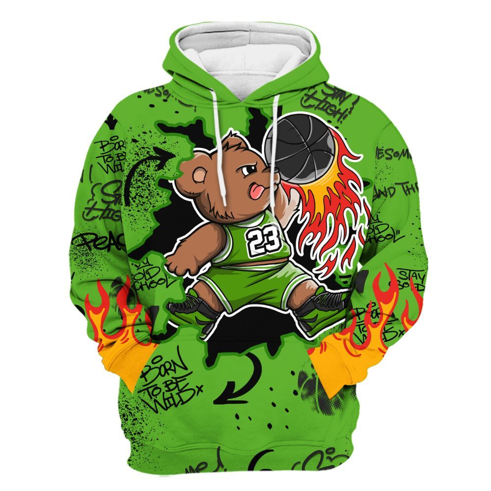 Hoodie To Match Air Foamposite One Volt - Number 23 Basketball Bear Custom Name All Over Print