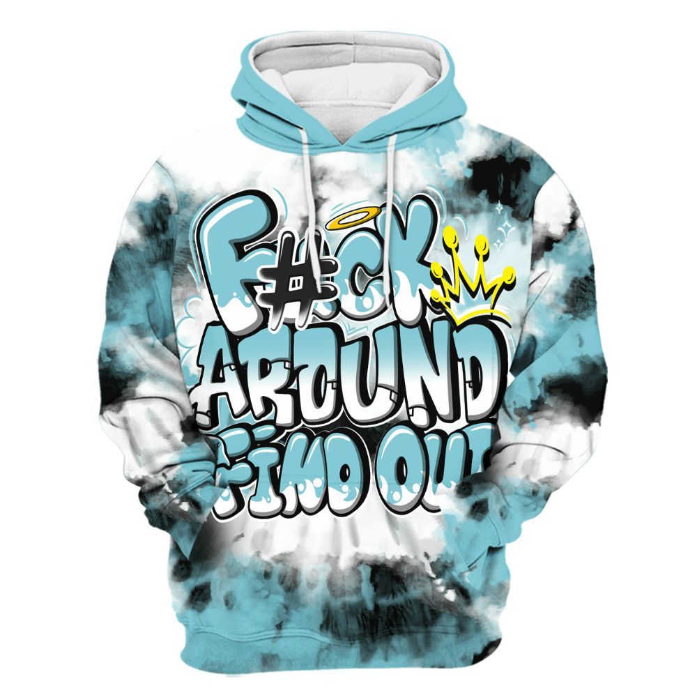Hoodie To Match Low Legend Blue 11s - Tie Dye FK Around Find Out All Over Print