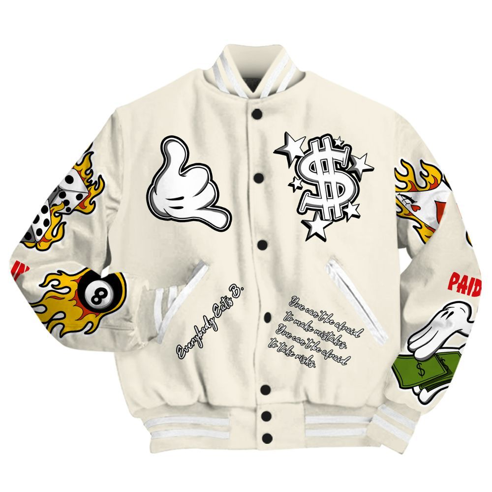 Varsity Jacket To Match Low OG Sail 1s - Everybody Paid In Full Graphic All Over Print