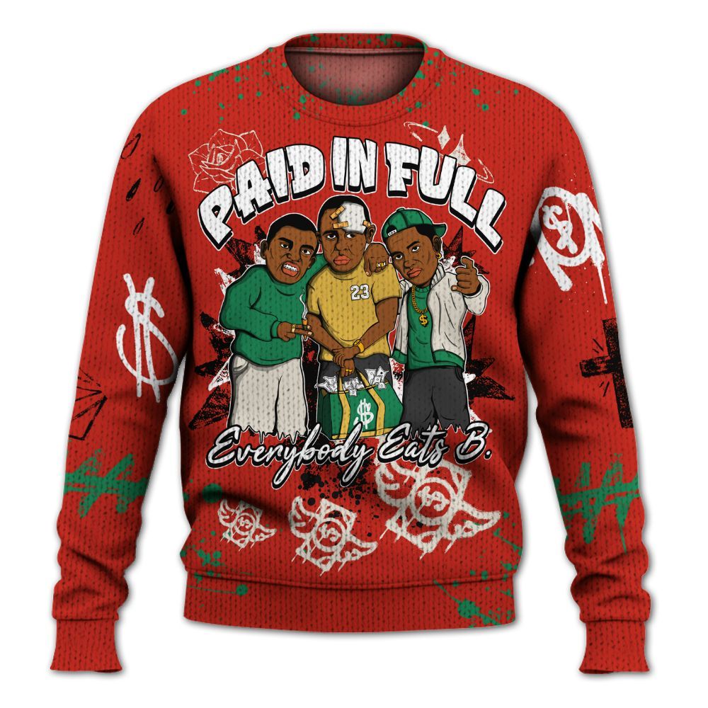 Sweater To Match Retro El Vuelo 3s Shirt, Everybody Paid In Full Crayon Graphic