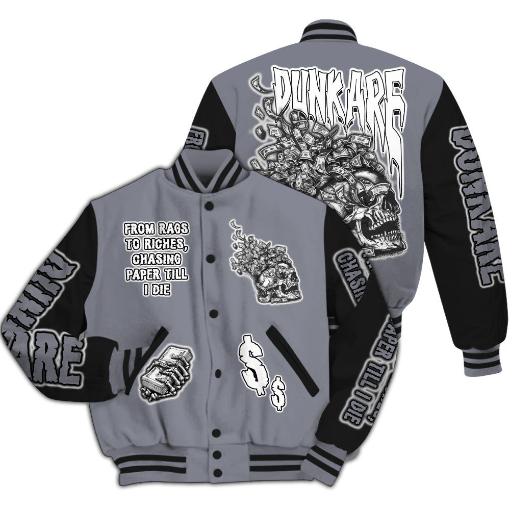 Varsity Jacket To Match Retro Black Flint 13s - From Rags To Riches All Over Print