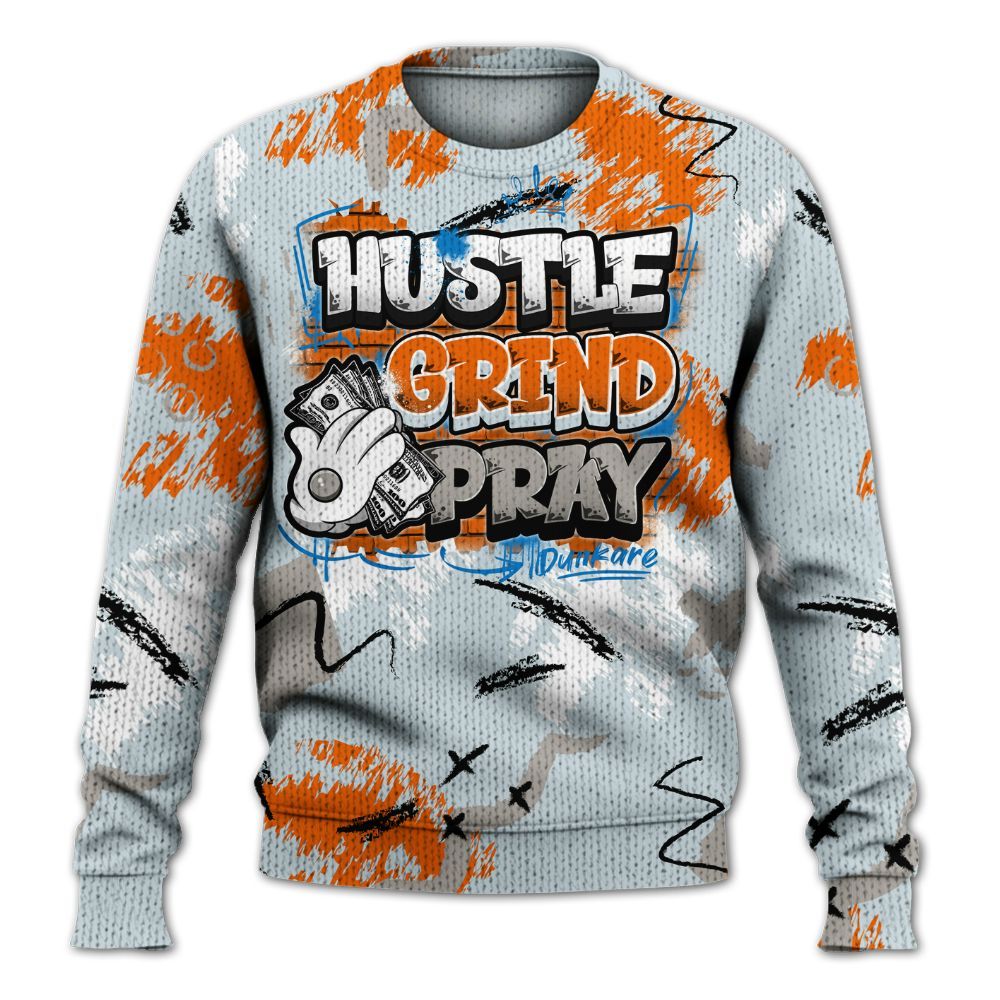Sweater To Match Retro High OG Alaska 1s - Hustle Grind Pray Graphic Street Style Graphic