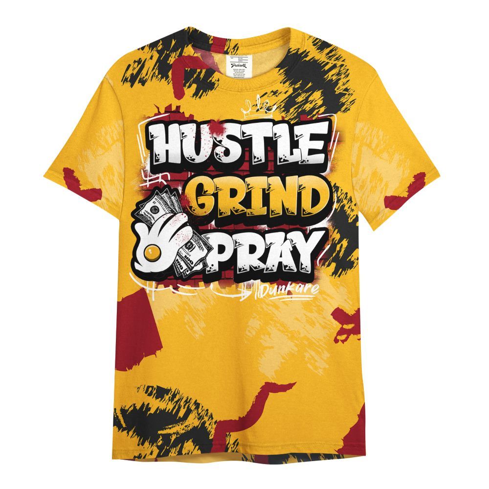 Shirt To Match White Taxi 12s Shirt, Hustle Grind Pray Graphic Street Style All Over Print