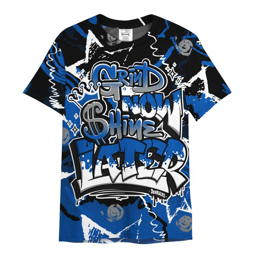 Shirt To Match Racer Blue 5s - Grind Shine Later Drip All Over Print