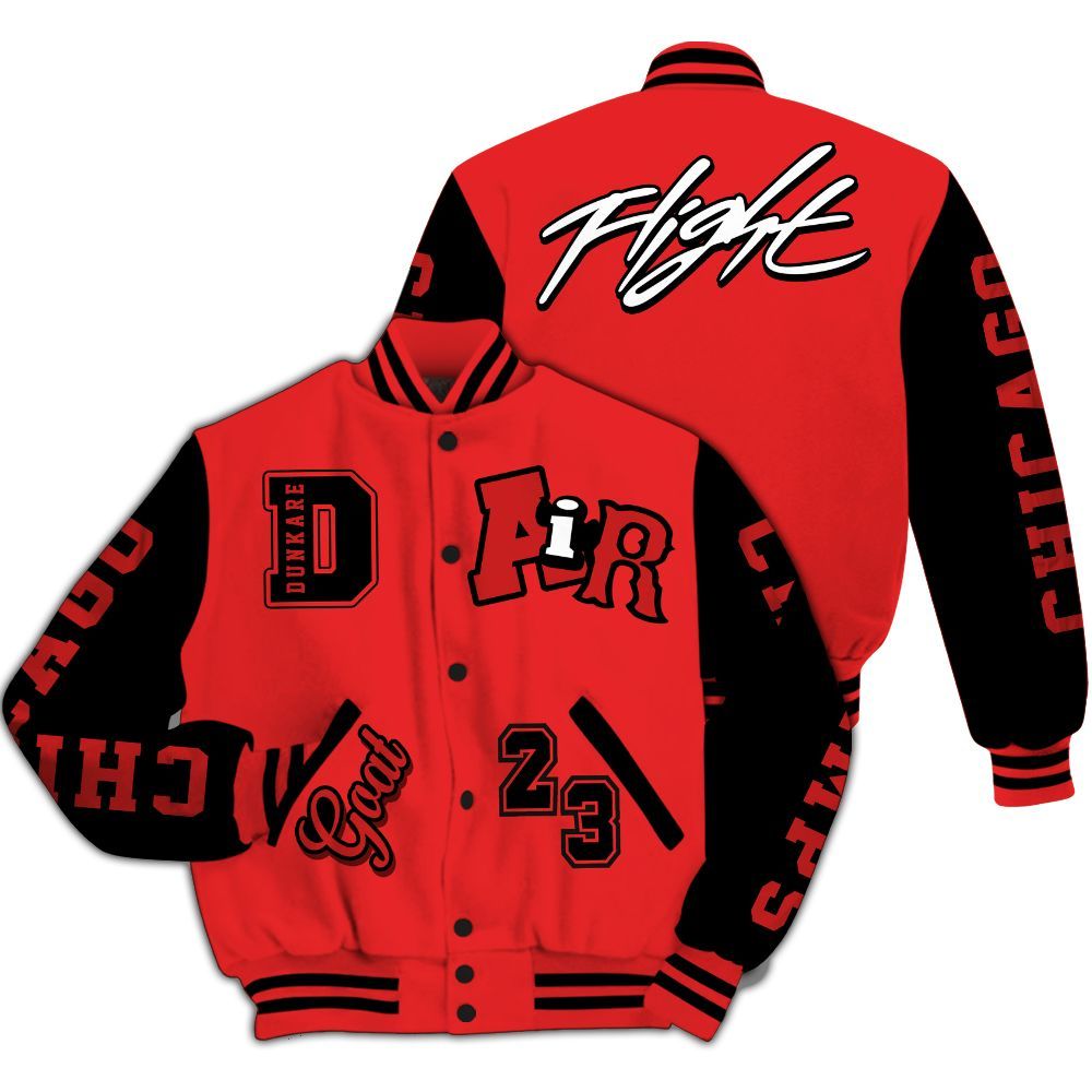 Varsity Jacket To Match Red Thunder 4s - AIR Number 23 GOAT All Over Print