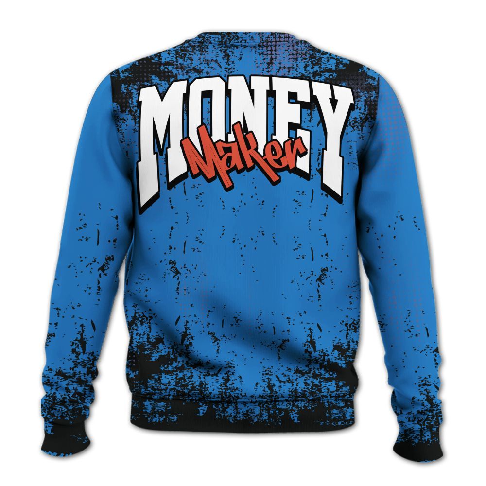 Sweatshirt To Match Hi-Res Blue 700s - Move In Silence Money Street Retro All Over Print